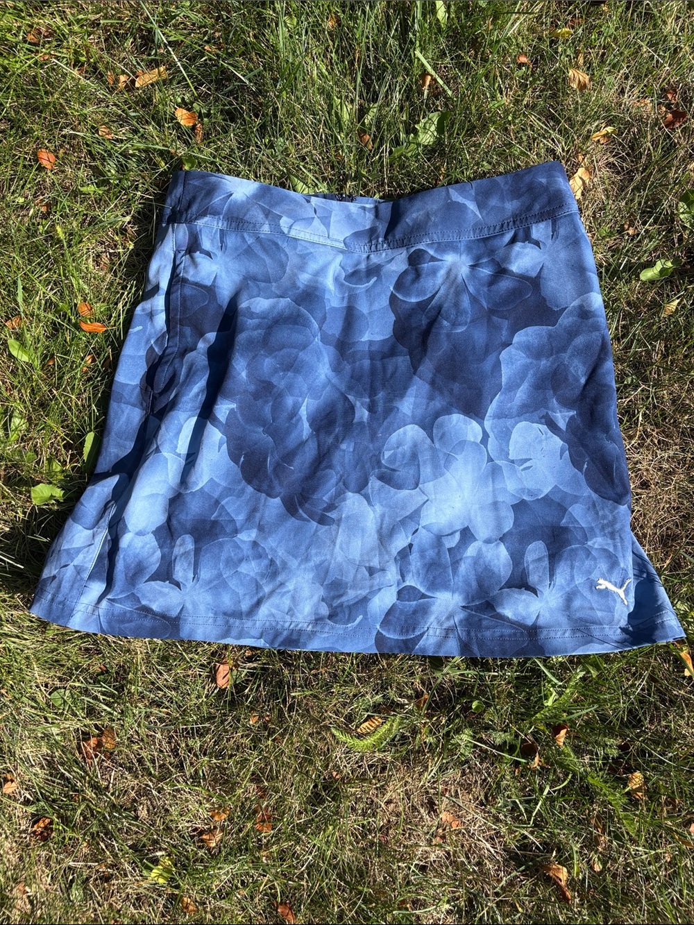 Puma Blue Floral-Print Skort